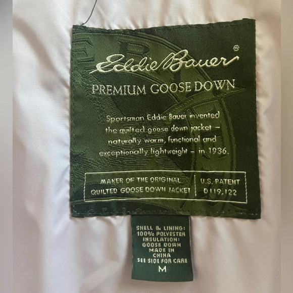 Eddie Bauer Goose Down pastel purple embroidered quilted light weight vest Sz M - Picture 6 of 9